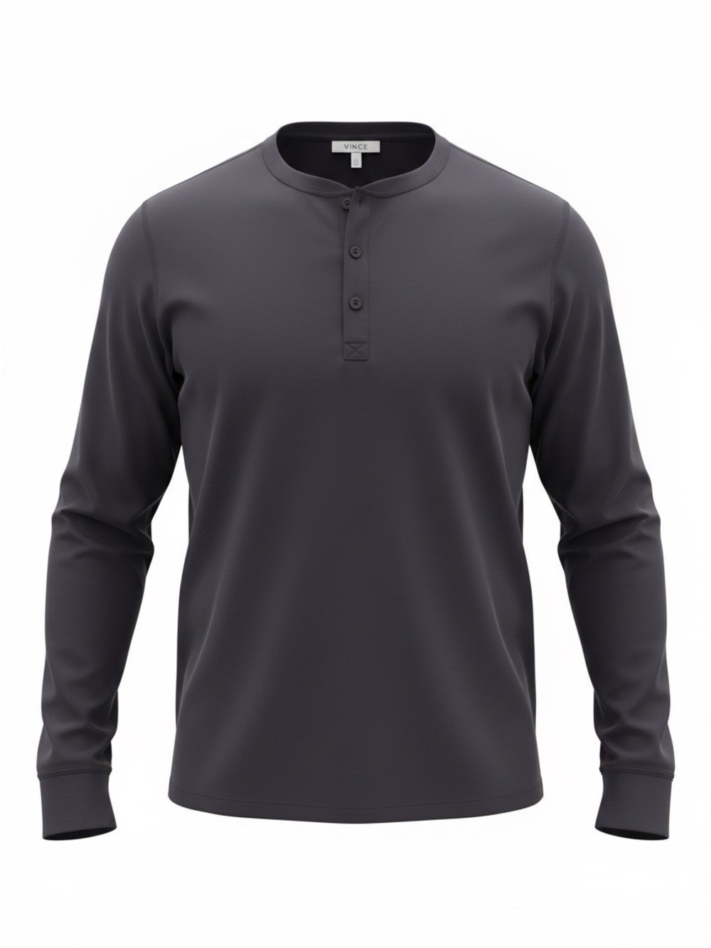 Vince Men’s Charcoal Gray Long-Sleeve Henley